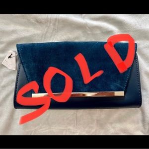 SOLD / WHBM Purse Bag Clutch Blue NWT